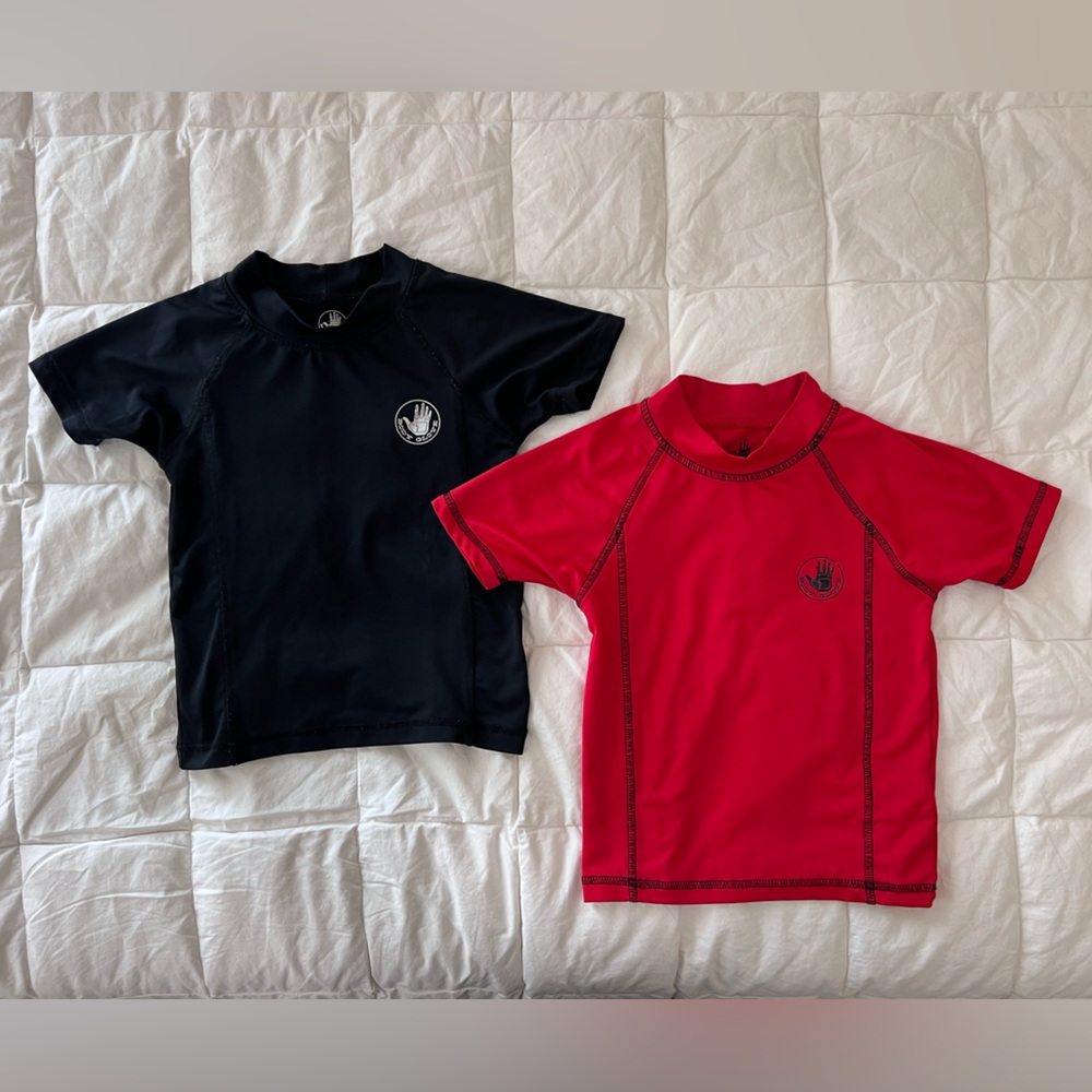 Body Glove Kids Rash Guard Swim Shirts - Red and Black